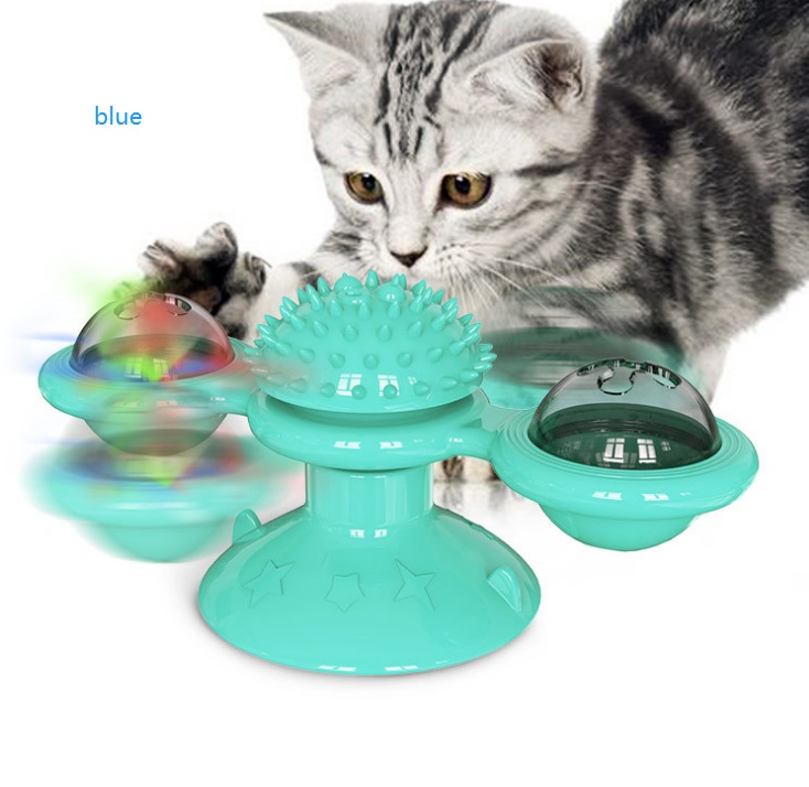 Cat Rotating Windmill Multi-Function Toys Itch Scratching Device Teeth Shining Toy - Image 9