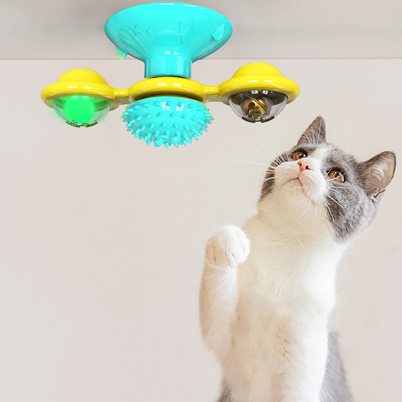 Cat Rotating Windmill Multi-Function Toys Itch Scratching Device Teeth Shining Toy - Image 10