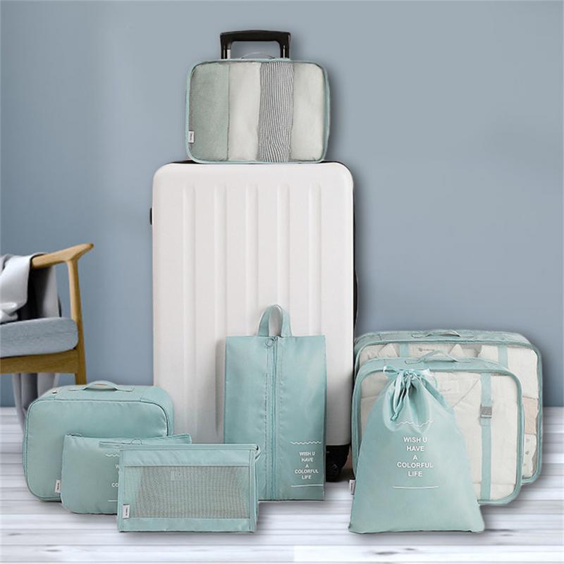 8-piece Set Luggage Divider Bag Travel Storage Clothes Underwear Shoes Organizer Packing Cube Bag - Image 6